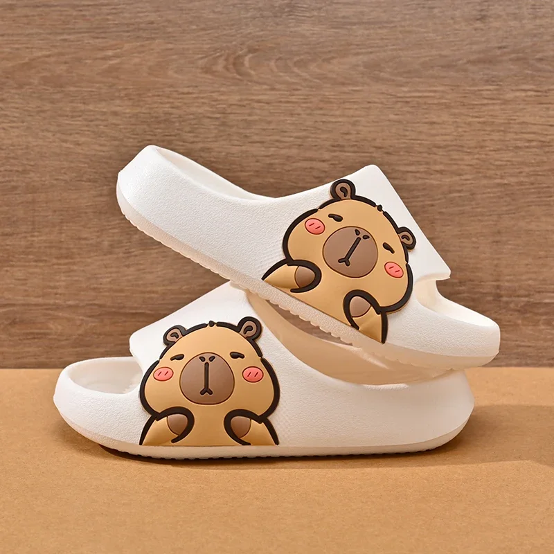 Cute Capybara Design EVA Thick Sole Women Slippers Slip-resistant  Breathable Bathroom Beach Indoor Sandals Summer Couple Shoes