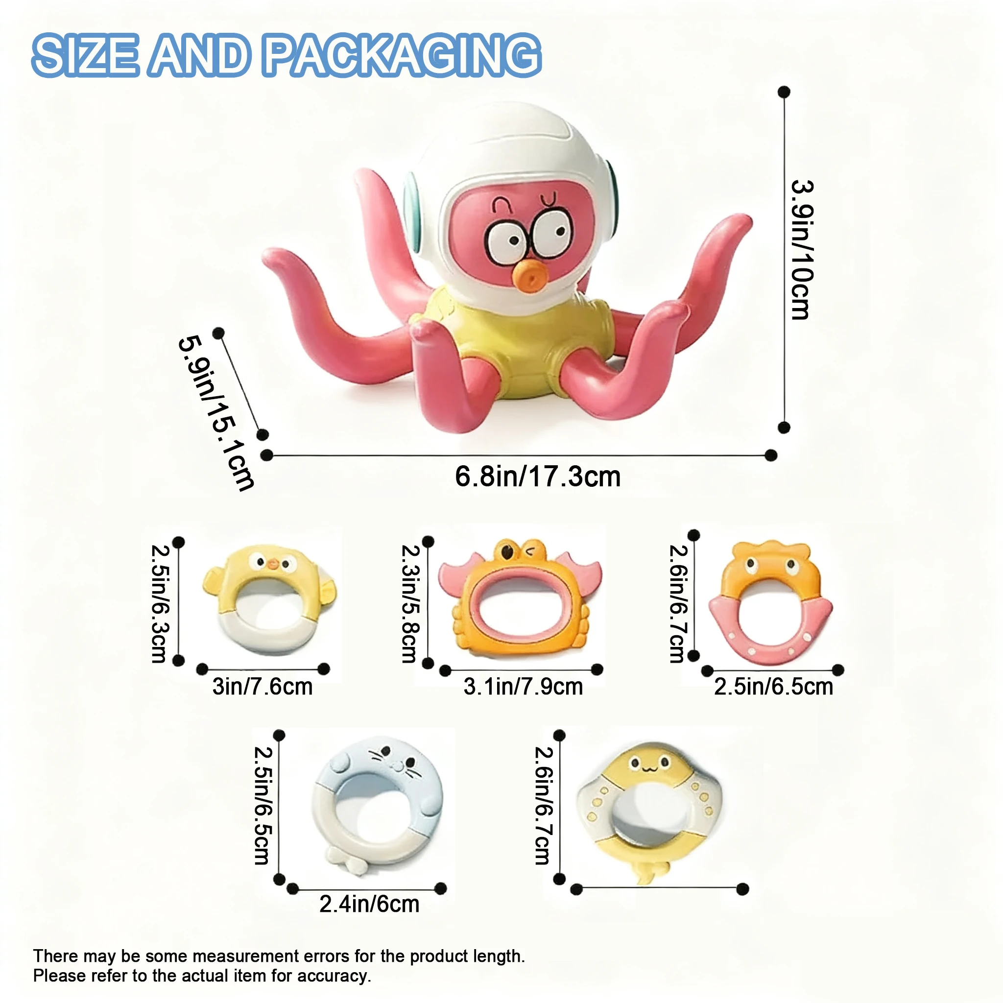 ألعاب حمام الطفل ألعاب اللعب المائية الحمام الأخطبوط العائم مع 5 حلقات لعبة حسية طفل بركة الشاطئ لعبة كلاسيكية لصبي فتاة