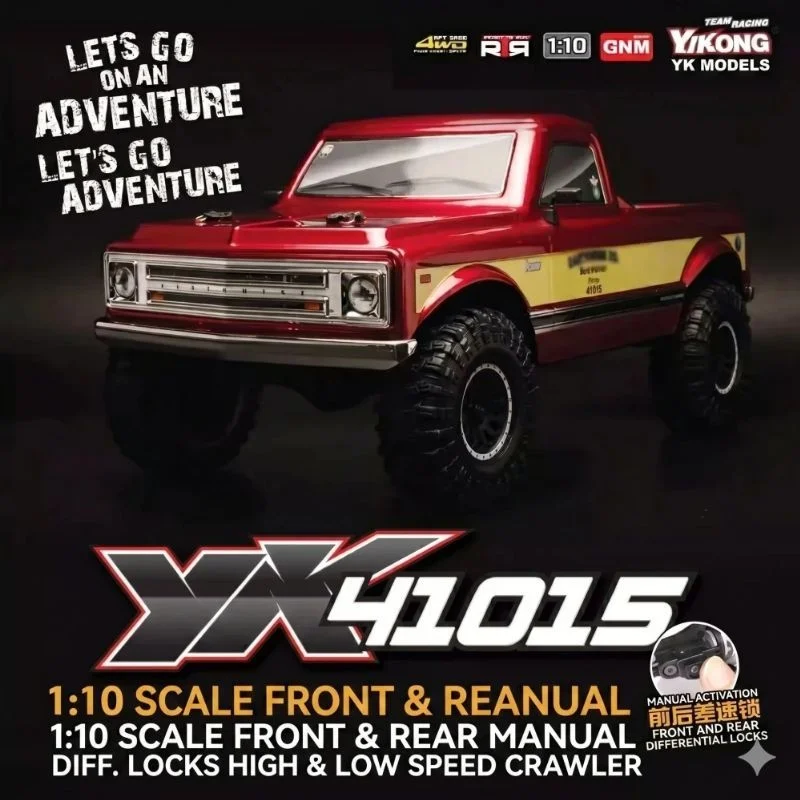 Yikong Yk41015 1:10 Rc Crawler Car RTR 4WD Manually Lockable F&R Diff 550 Brush Motor 2-Speed LCG Portal Axles Off-road RC Truck