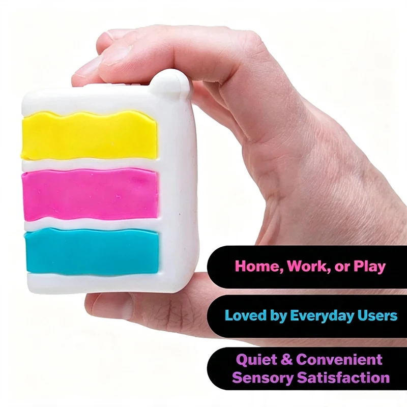 NeeDoh Peace O' Cake Fidget Sensorisches Spielzeug, Weicher TPR Anti-Angst Stressball zum Quetschen für Kinder und Erwachsene, Autismus, ADHS, Beruhigungsspielzeug – Detail 4