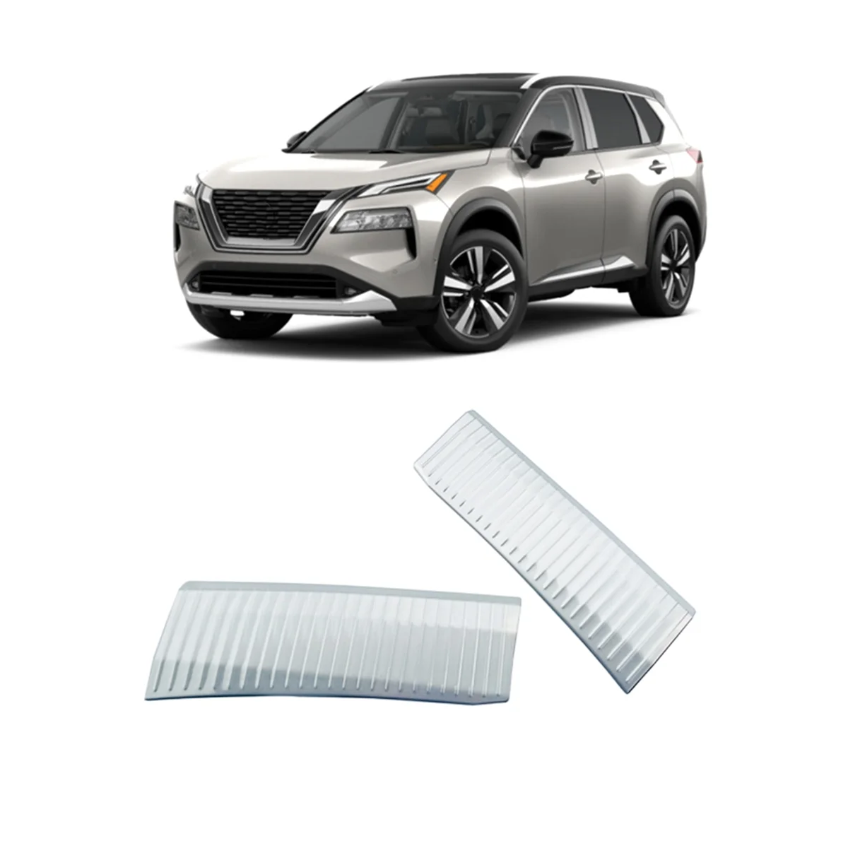 Car Rear Bumper Door Sill Trunk Guard Protector Panel Trim for Nissan X-Trail X Trail / Rogue T33 2021 - 2024