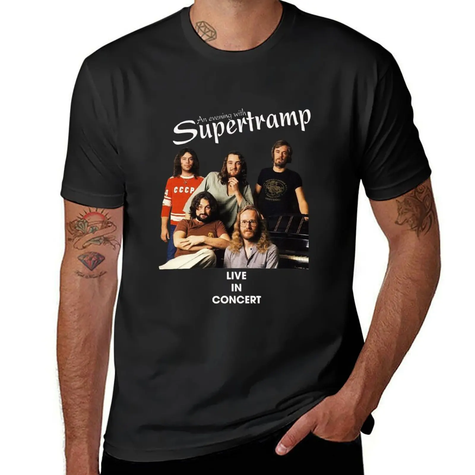 

Retro Rock Supertramp Live in Concert T-Shirt cute clothes graphic t shirt vintage plus size tops plain black t shirts men