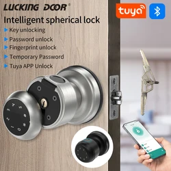 Electronic Smart Knob Lock Fingerprint Keypad Door Lock Newest Waterproof Tuya App Password RIFD Card Door Lock Home Security