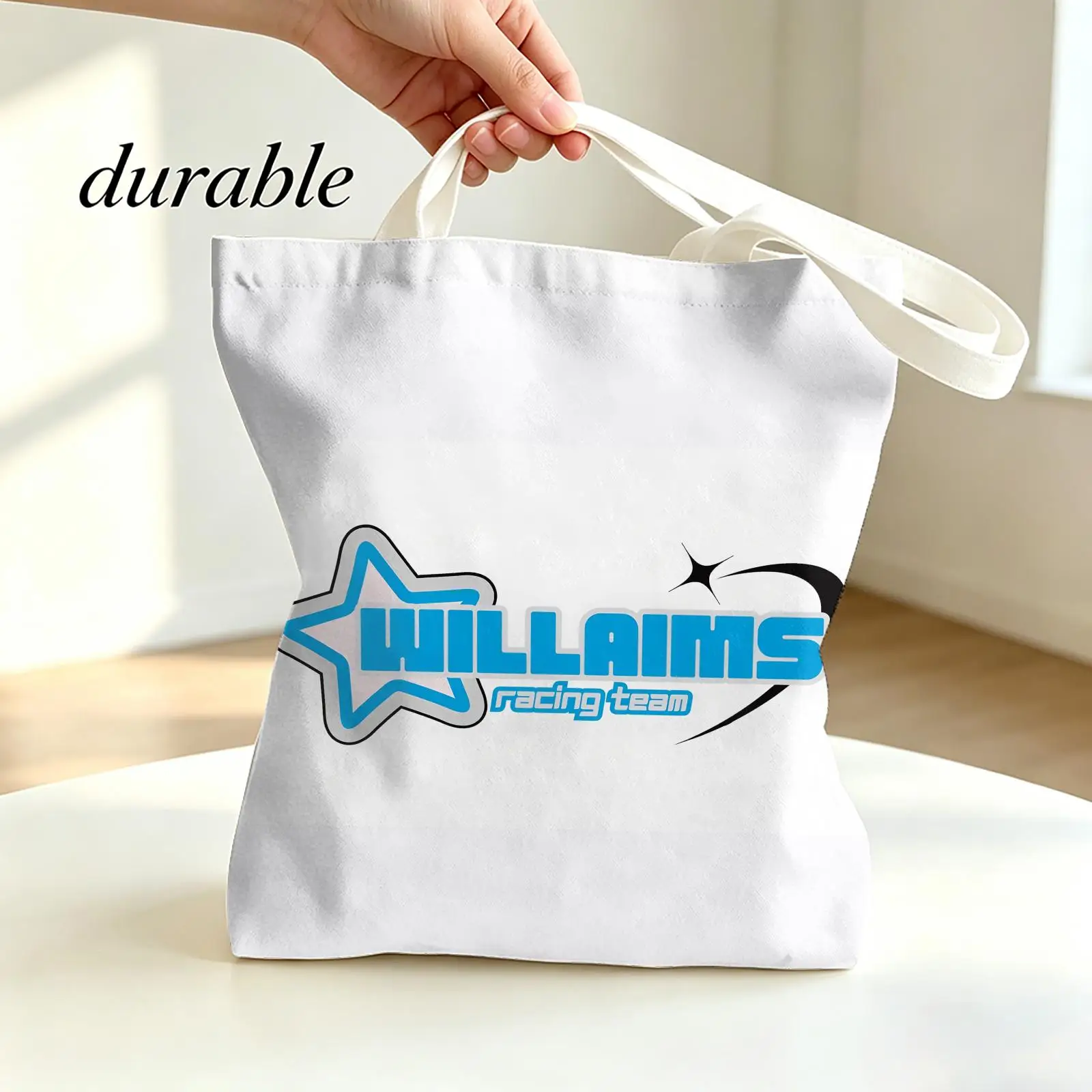 Racing W-Williams Storage Bags Canvas Tote Bag Double-Sided Print Lightweight Shoulder Travel Beach Bag Gift Eco