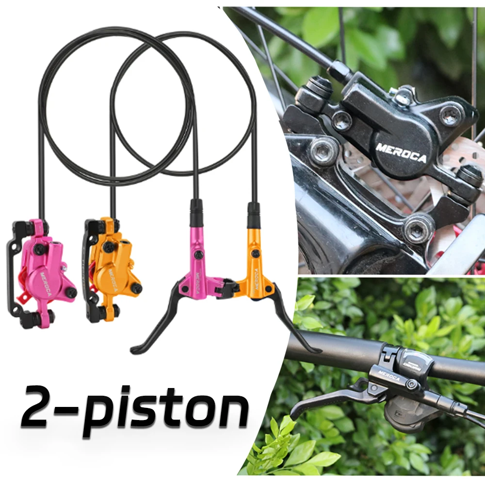 

MEROCA 2-piston Hydraulic Brake Mtb Double Piston Brake Bicycle Hydraulic Brake Set Left Right Rear Kit Mountain Bike