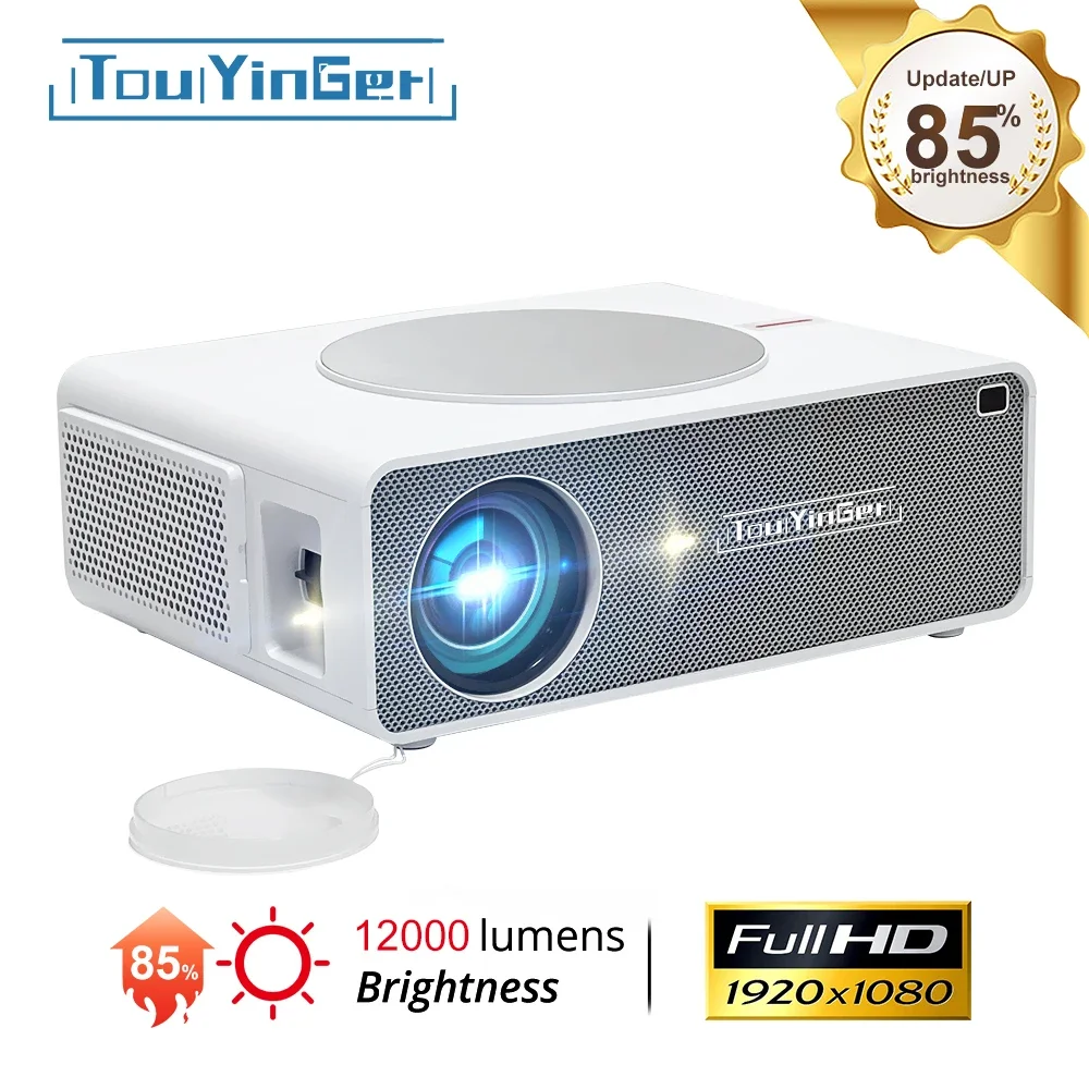 TouYinger Q10 풀 HD 홈 시어터 시네마 프로젝터, 12000 루멘 LED 비머, 4K 프로젝터, 와이파이, 안드로이드 9.0