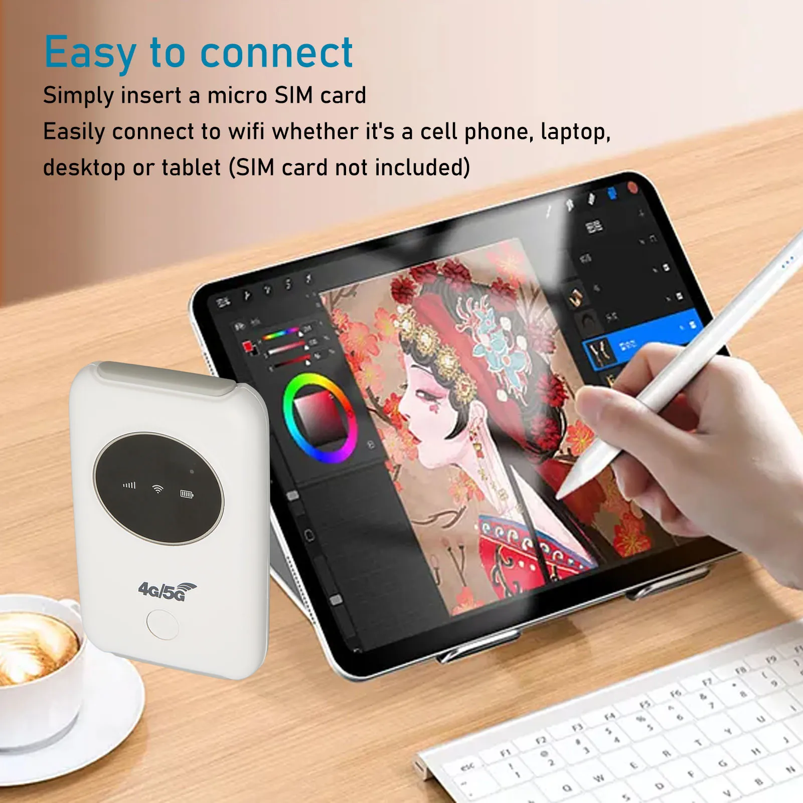 4G Mobile WiFi Hotspot Mini LTE Portable Router White  High Speed Simple  Supports 10 Users for Cell Phone