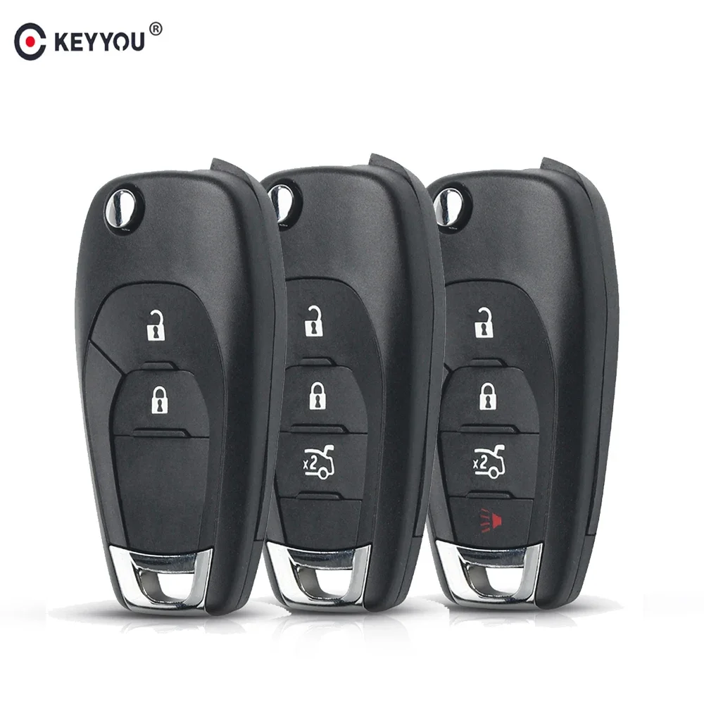 KEYYOU For Chevrolet Cruze Aveo 2014 2015 2016 2017 2018 Smart Key Folding 2 3 4 Buttons Remote Key Fob Car Key Shell