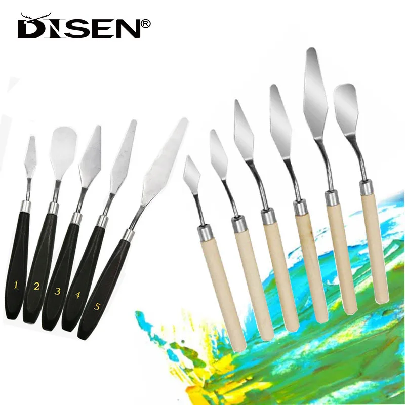 Oil Painting Knives Stainless Steel Spatula Palette Knife Oil Painting Mixing Knife Scraper Artist Crafts Art Tools