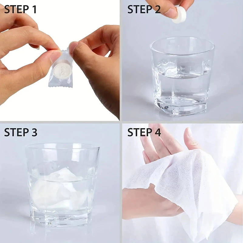 10/20pcs Portable Compressed Towel Disposable Face Cleaning Soft Compressed Hand Wipe Towel Non-Woven Makeup Wipes