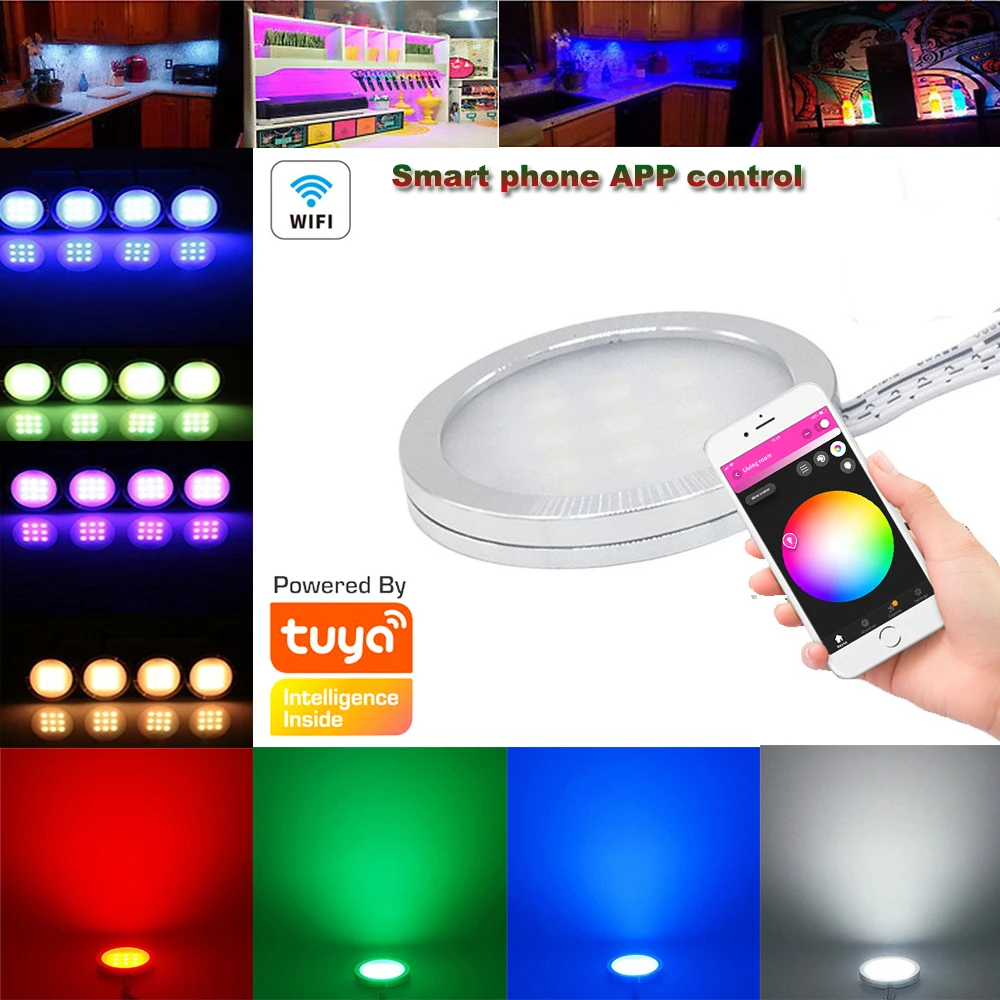 TUYA WIFI APP + IR Fernbedienung RGB/CCT LED Unter Schrank Beleuchtung Dimmen Küche Zähler Möbel Beleuchtung Kit für Dekoration