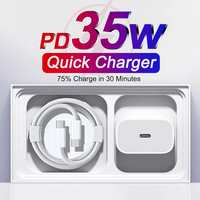NEW Original PD 35W EU US Fast Charger For iPhone 17 16 15 14 13 11 12 Pro Max Plus USB-C Cable Braided Fast Charging Type-C 1M