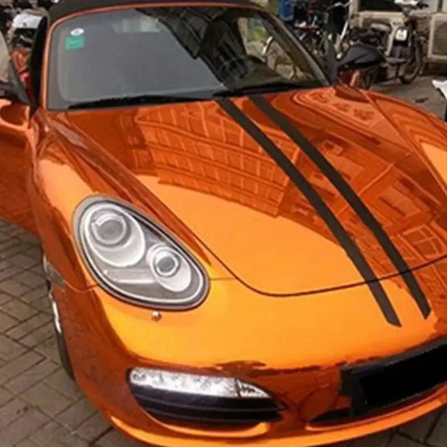 The newest High stretchable Waterproof UV Protected Orange Chrome Mirror Vinyl Wrap Sheet Roll Film Car Sticker Decal Sheet