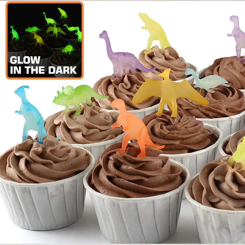 16/32pc Mini Luminous Dinosaurs Glow In The Dark Dino Toys Treat Kids Birthday Party Favors Boy Girl school Gifts Pinata Fillers