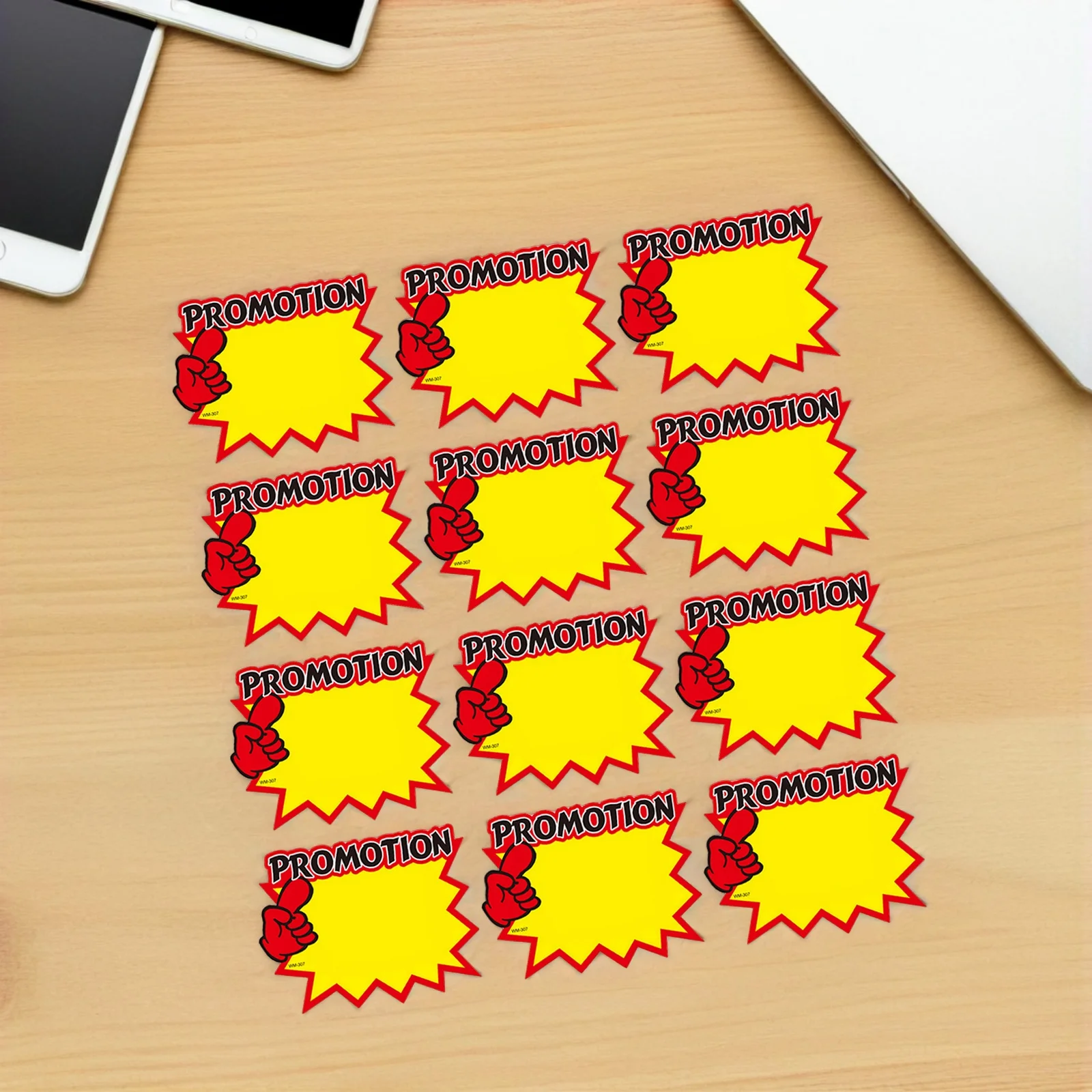 

50Pcs Promotional Price Signs Thick Paper Stock Colorful Ad Stickers for Sales Events Fundraisers Markets and Stores