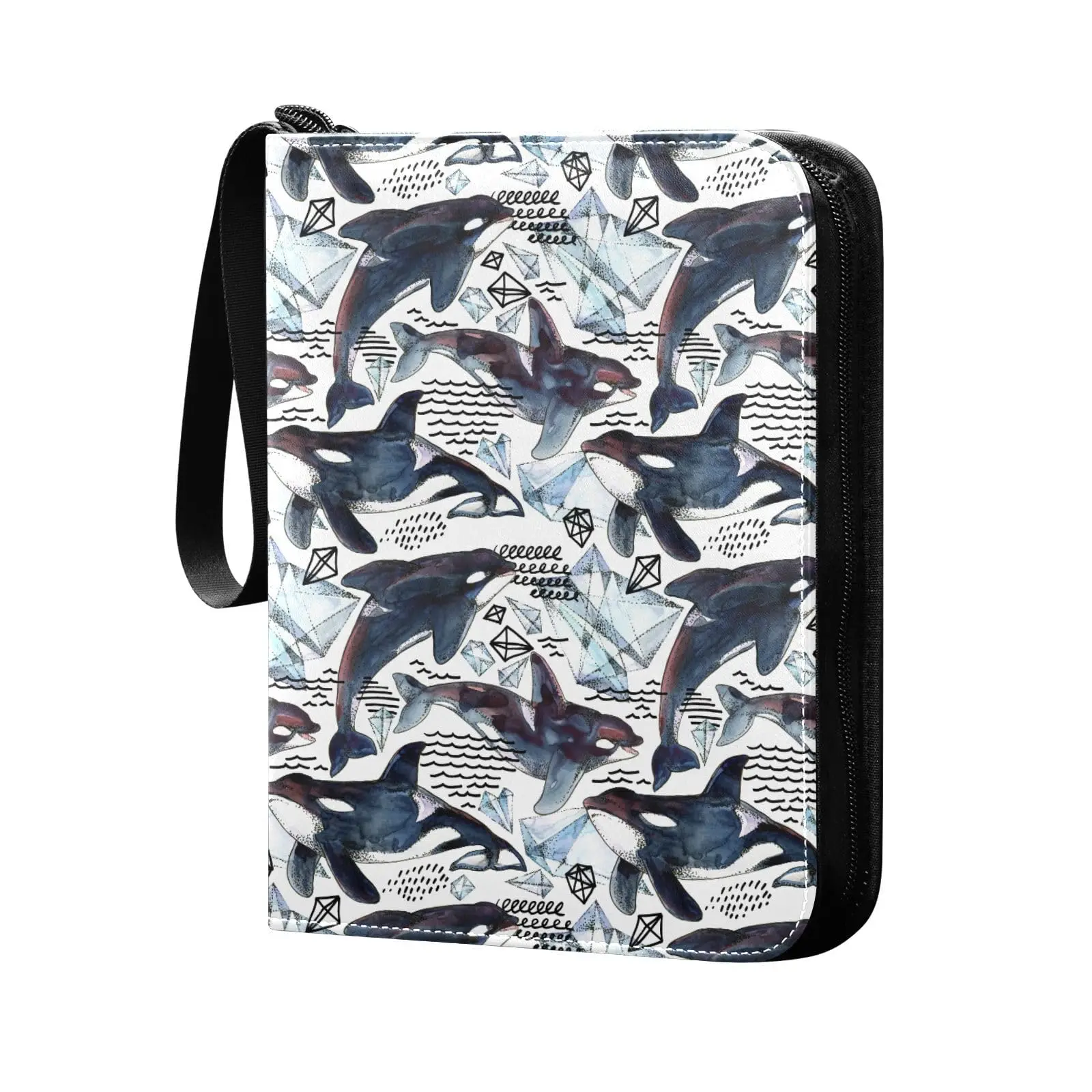 Corals Crabs Whales 4 Pocket Card Binder, 400 Double Sided Pocket Album for Sport Game Cards, Unique Card Collection Storage