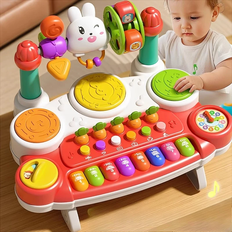 Kids Activity Table, 20-in-1 Educational Learning Toy Desk with Drum and Piano, Early Development Play Set Gift for Toddlers