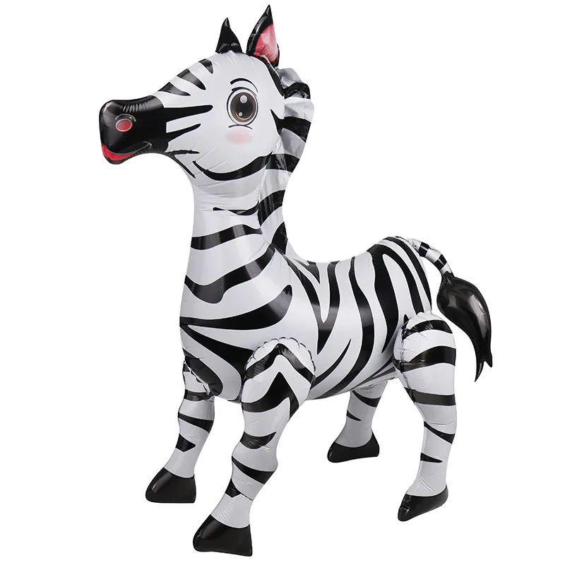 Cartoon Stereo Giraffe Zebra Dog Camel Animal Balloon Aluminum Film Balloon Inflatable Birthday Party Kindergarten Decoration