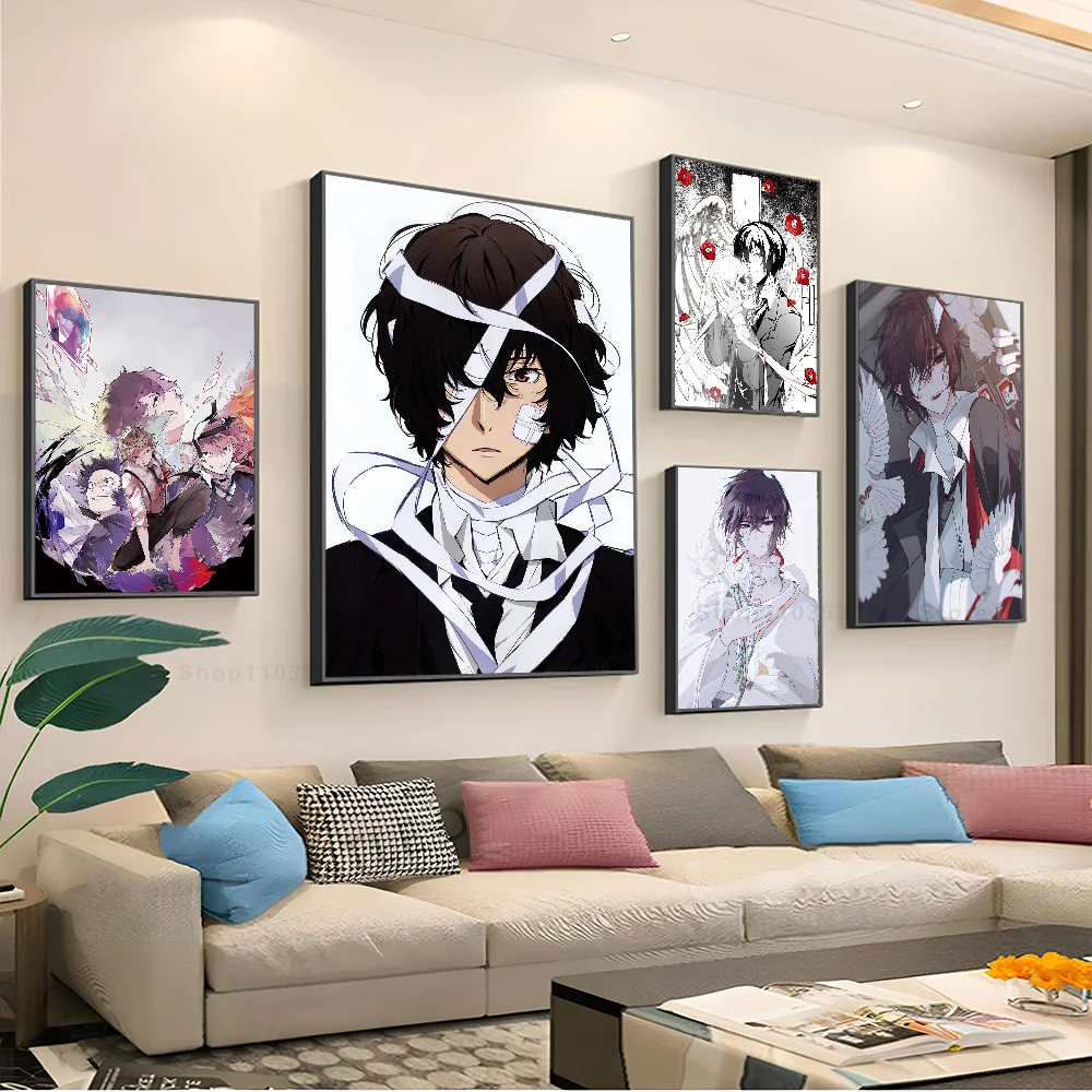 1pc Dazai Osamu Bungou Stray Dogs Japanese Anime Poster Stickers Art Wall Murals Decor Game Room Decor Gifts Kawaii HD Painting