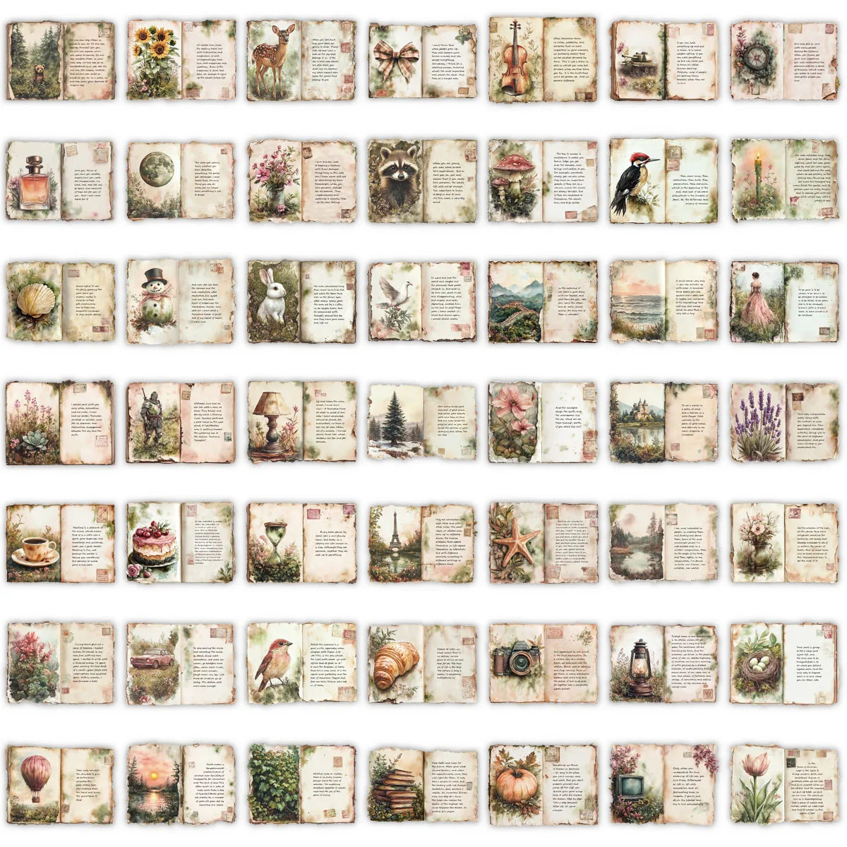 50 pçs retro aquarela diário pet graffiti adesivos diy portátil, bagagem, caso de telefone, tablet adesivos à prova dwaterproof água decoração