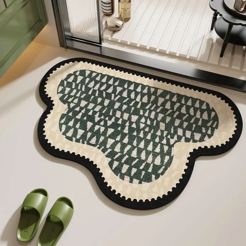 VIKAMA crystal Fiber Bathroom Rug Easy To Clean And Stain-Resistant, Entrance Welcoming Carpet For The Bathroom, Home Decor Item