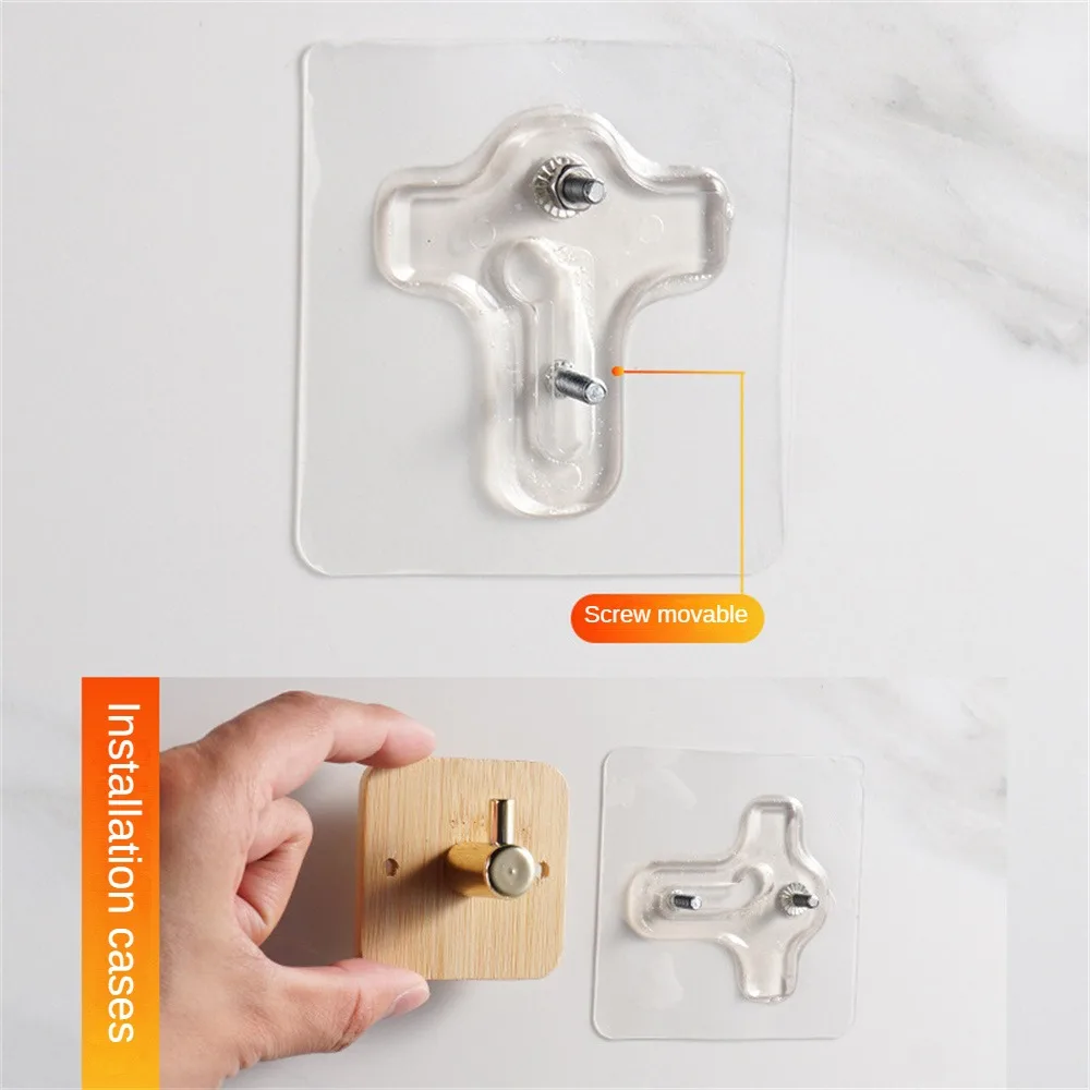 Stick Hook Adjustable Waterproof Double Hole Household Supplies Screw Paste Non-punching Strong Adhesive Nail-free Screw Patch