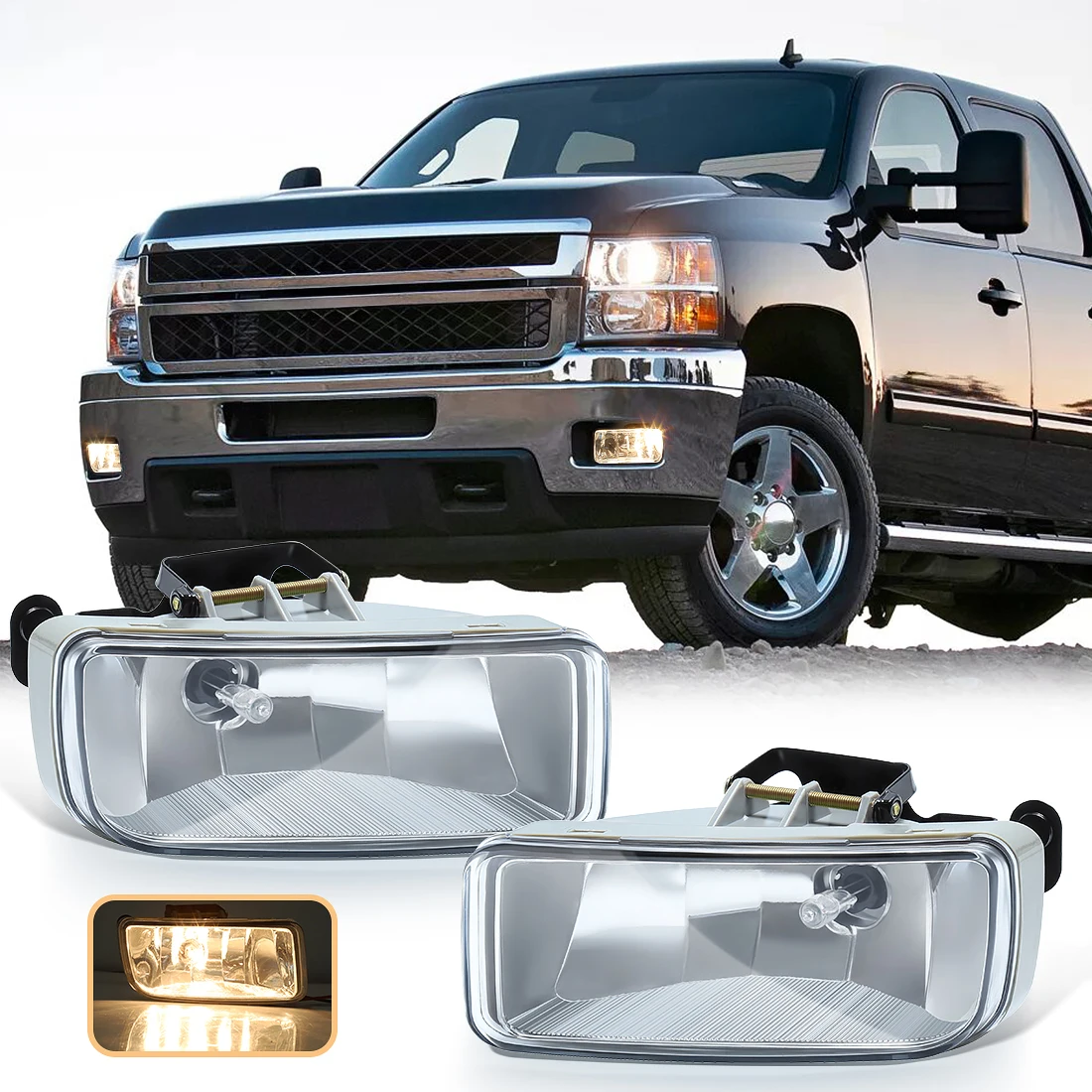 

Front Bumper Fog Light For Chevrolet Silverado Medium 1500 2500 HD 2007-2013 Driving Fog Lamp Daytime Running Lights Accessories