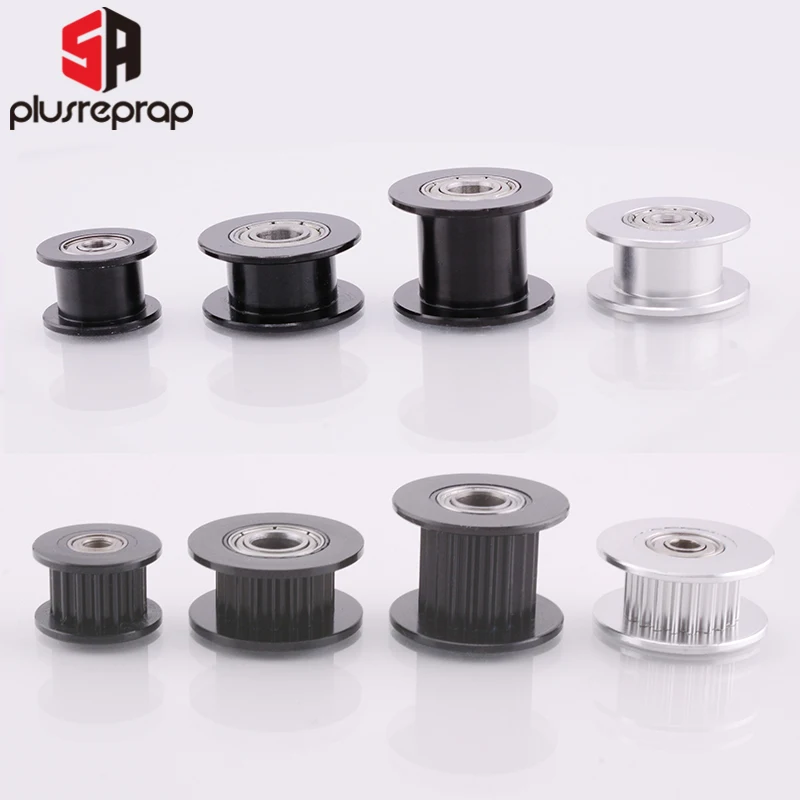 10PCS GT2 Idler Timing Pulley 16-tooth 20-Teeth with 3mm or 5mm Bore with Bearings for 3D Printer Parts Timing Belt 6mm 10mm