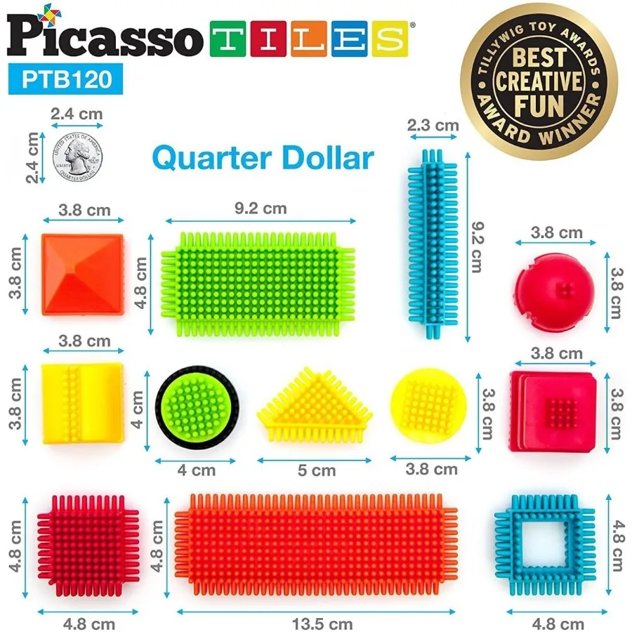 ตัวต่อพิกัสโซไทล์ส 120 ชิ้น ชุดตัวต่อรูปเม่น ของเล่นเสริมพัฒนาการสำหรับเด็กก่อนวัยเรียนและอนุบาล อายุ 3 ปีขึ้นไป  STEM