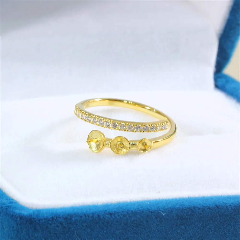 Solid S925 Sterling Silver Pearl Ring Settings Findings & Accessories  for Jewelry Making Bulk Wholesale Craft Supplies No Pearl