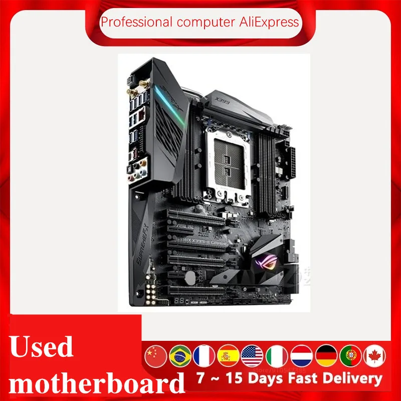 X399 Socket TR4 For ASUS ROG STRIX X399-E GAMING X399E Motherboard DDR4 Computer Support 3960X 3970X Desktop Mainboard Used