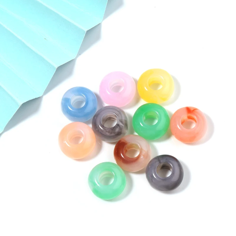 50pcs 14mm Large Hole Acrylic Beads Colorful Round Loose Spacer Beads For Jewelry Making DIY Crafts Bracelets Necklace Supplies image 4