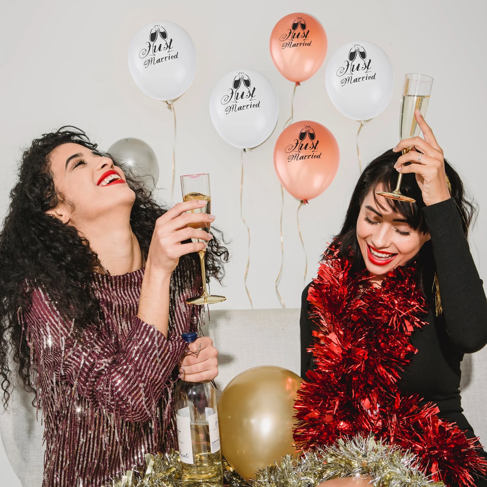 

25Pcs Wedding Balloons Just Married Printed Latex Rose Gold Decorations Party Photo Props for Wedding Events Party Balloons