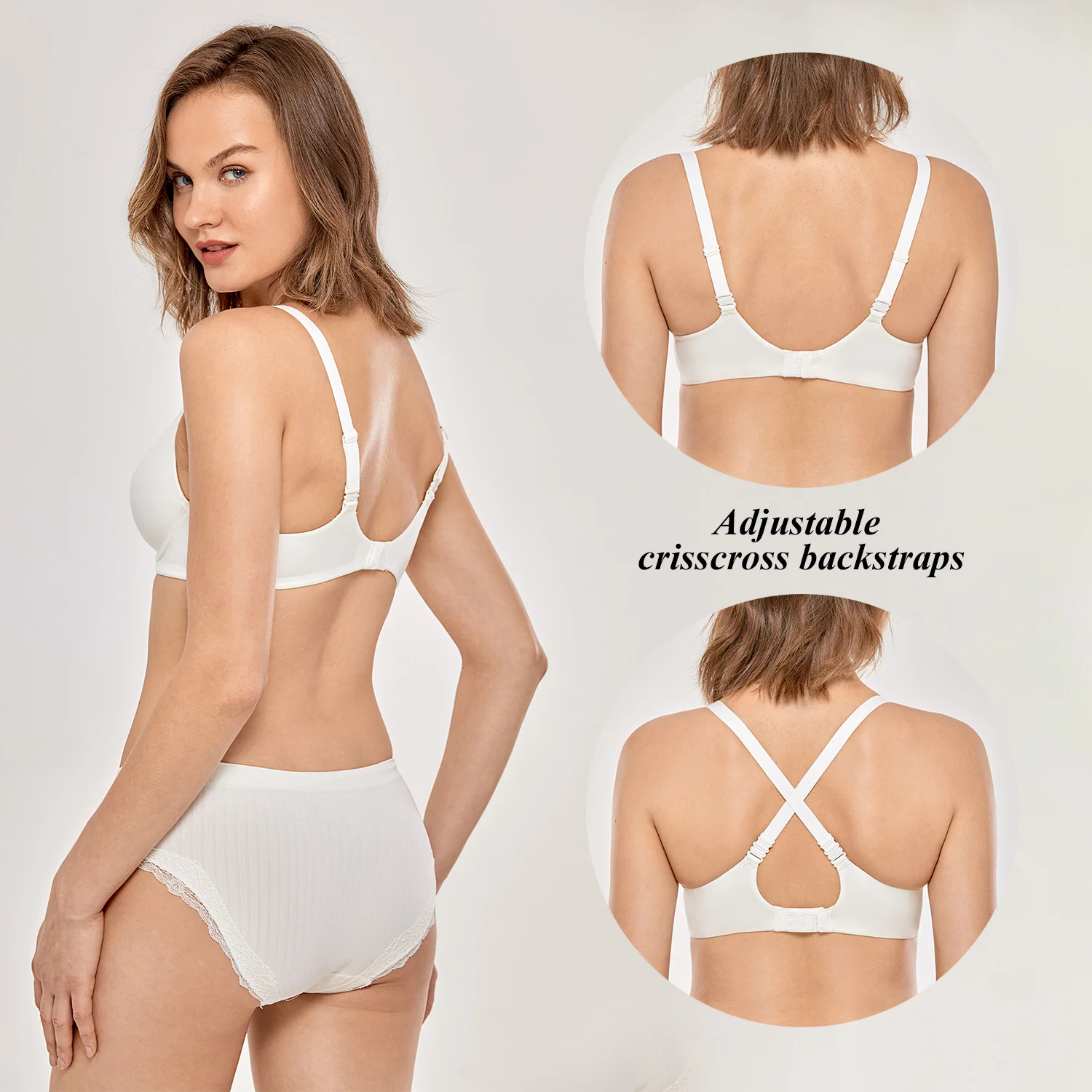 Women's Comfort Padded Wire Free Triangle Plunge T-Shirt Bra