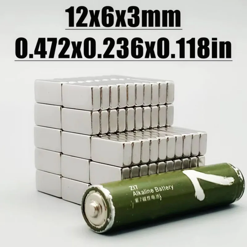 12x6x3mm 10/20/50/100/200/500pcs Block Super Powerful Strong Neodymium Square Magnet 12*6*3 N35 NdFeB Permanent Magnetic Imanes