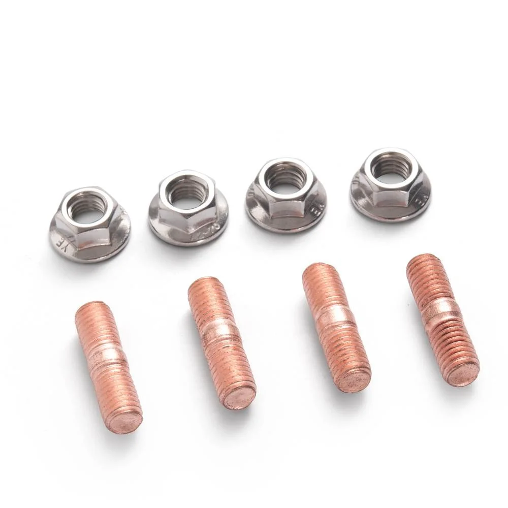 EPMAN Sport M10 x 1.50 Threaded Turbo Studs Kit Flange Nuts High Strength T3 T4 T6 Set of 4 EP-CGQ157HT