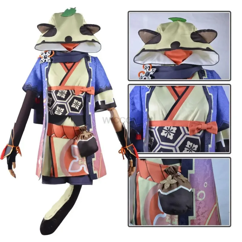 2025 New Game Genshin Impact Sayu Cosplay Kostuum Volwassen Carnaval Uniform Pruik Anime Halloween Party Rollenspel Kostuums Vrouwen Gi AA