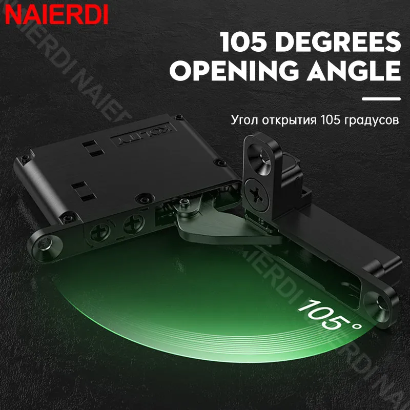 NAIERDI 2 Pieces Hidden Cabinet Hinge 25KG Adjustable Soft Closing Concealed Hinge Door Hinges For Aluminum Frame Wooden Door