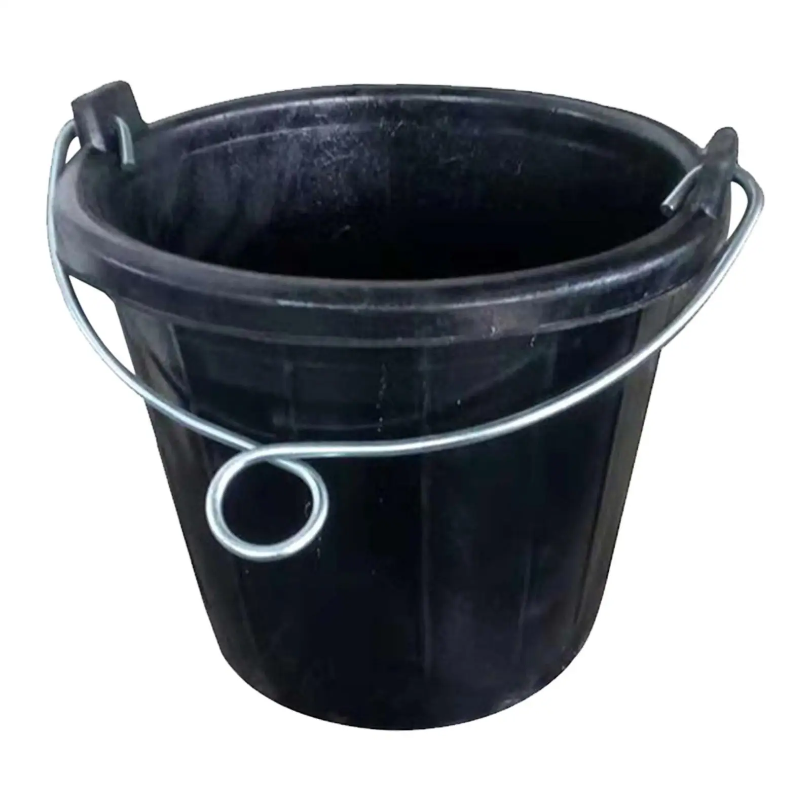 Rubber feed Bucket Utility Portable Easy Carrying Multipurpose Water Bucket Pail with Handle for Pigs Livestock Yard Goats Horse