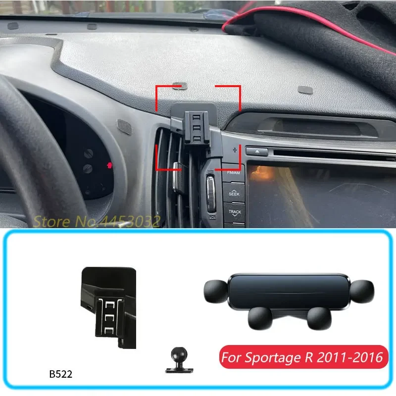 

Car Phone Holder For Kia Sportage R 2011-2016 Gravity Stand Mount Support Horizontal GPS Mobile Bracket Accessories With Base