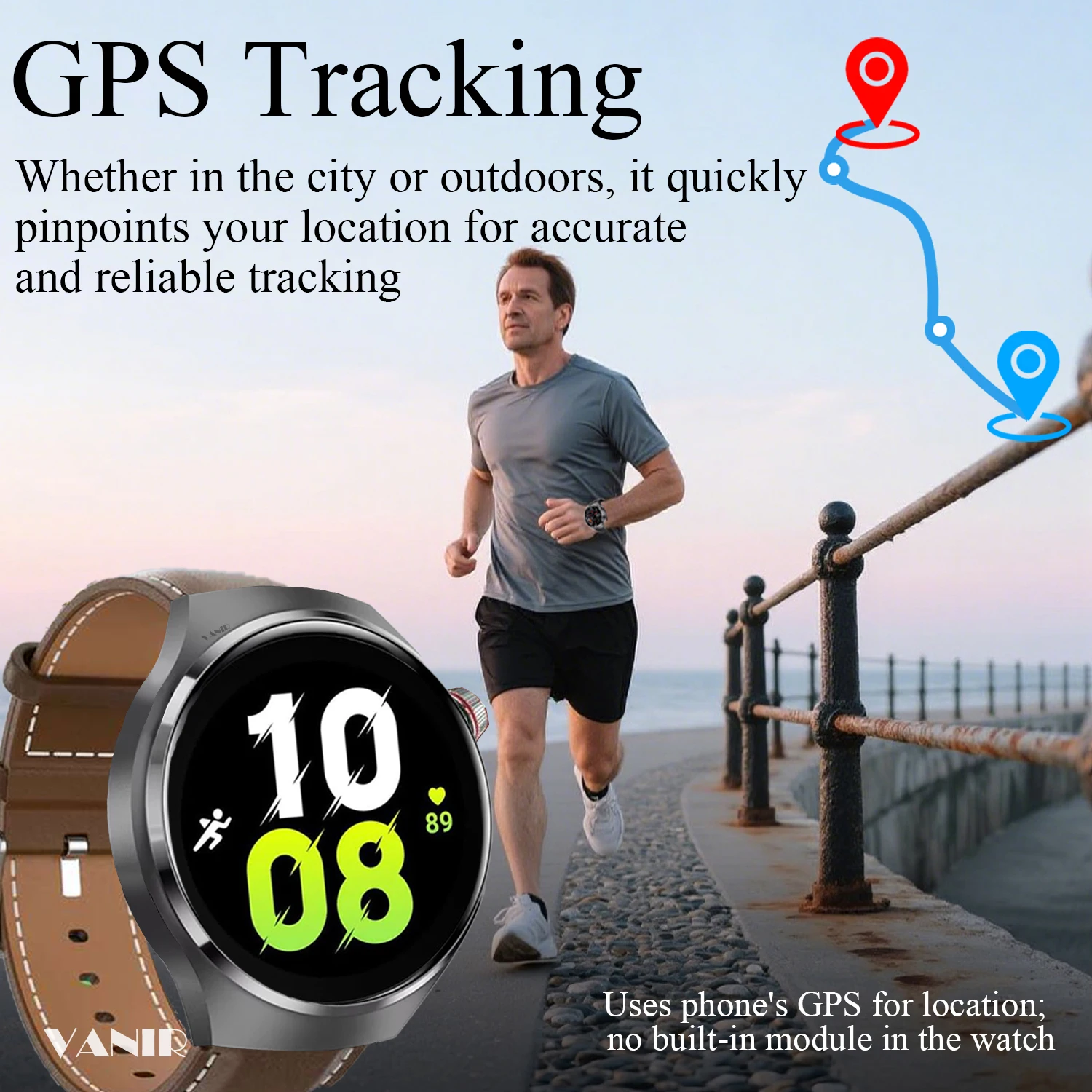 VANIR 2.01インチ Bluetooth スマートウォッチ - 通話の発信と受信、男性と女性のための HD スポーツウォッチ