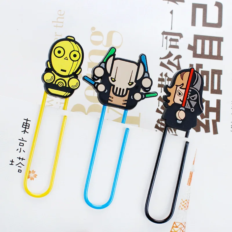 Star Wars Paper Clips Bookmarks Cute Metal Paper Clips Colorful Cartoon Book Page Decoration U-shaped Needles