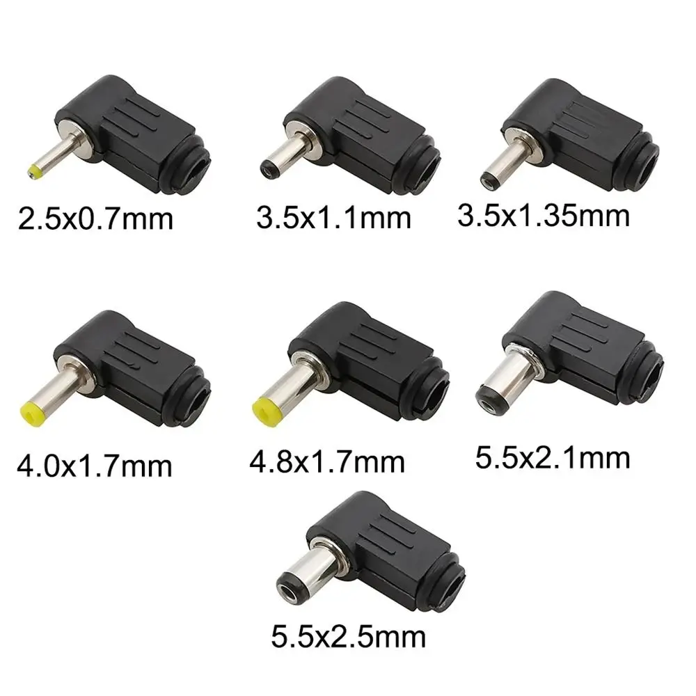 Right Angle DC Power Male Plug 5.5x2.1mm 5.5x2.5 mm Welding Wire Type DC Plug Socket Adapter 90 Degree Elbow