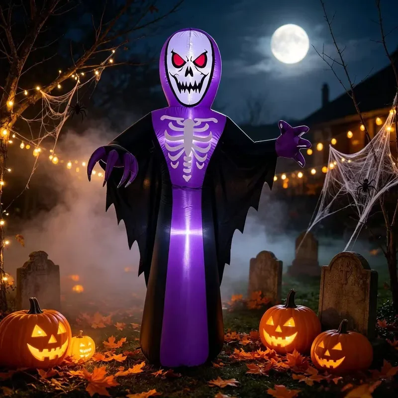 Halloween Inflatable Decorations 6ft Horror Witch Pumpkin Ghost Skeleton Pirate Yard Lawn Outdoor Air Blow Up Props for Party