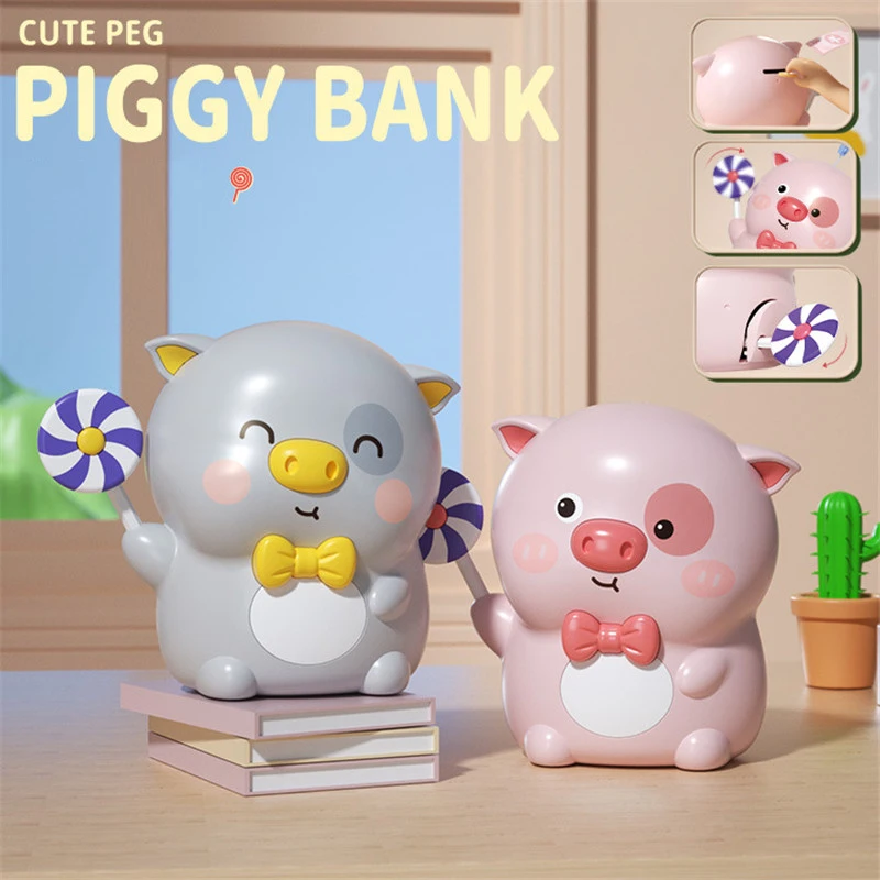 Cartoon Piggy Bank Money Boxes Storage Kids Toys Unbreakable Cute Pig Shaped Coin Saving Jar Candy Key Home Decor Boy Girl Gifts