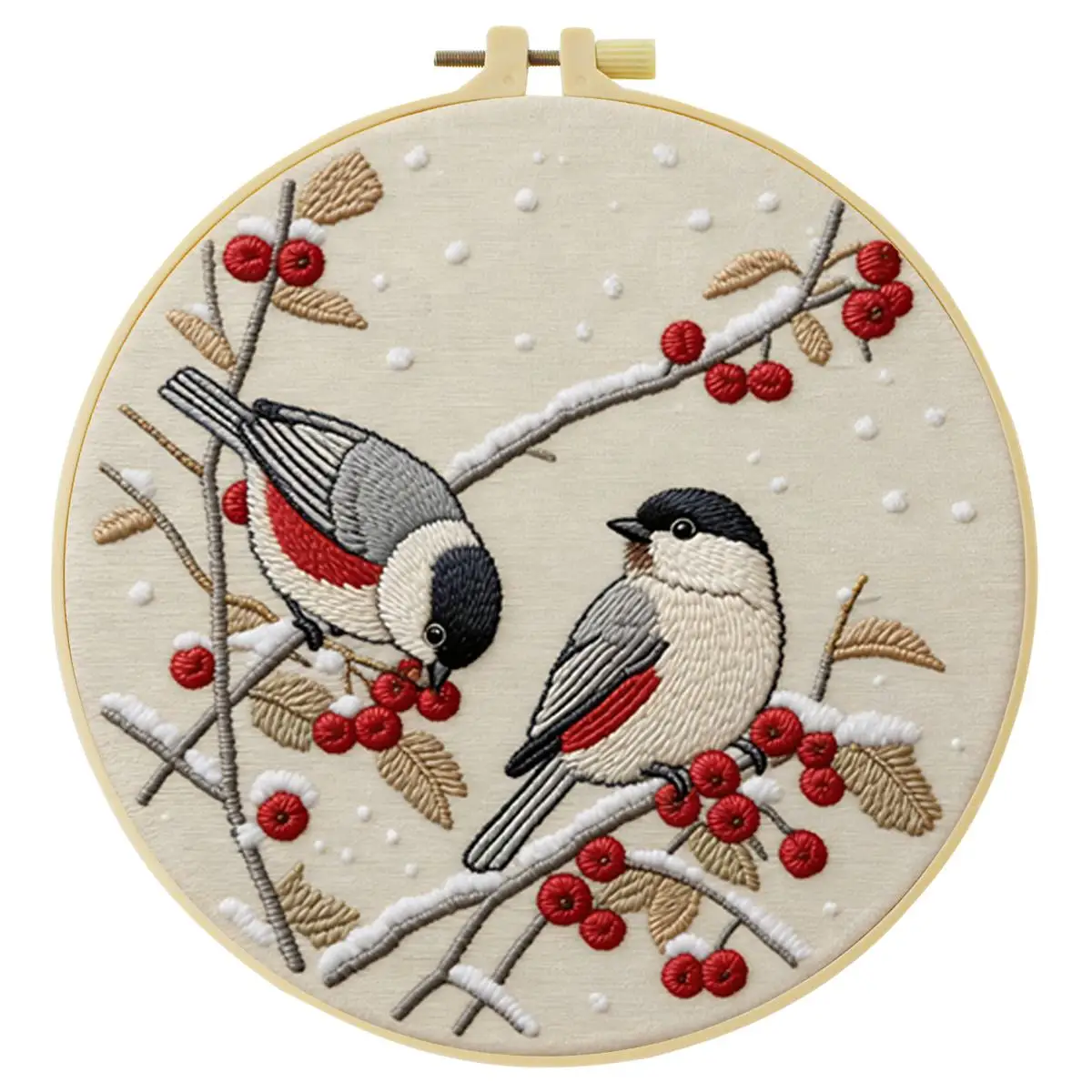 1 Stück 20X20CM/15X15CM 7,87/6,3 Zoll Tier - Vogel Stickerei Starter-Kit DIY-Kit DIY Stickerei-Set Handarbeiten Nähkunst – Detail 4