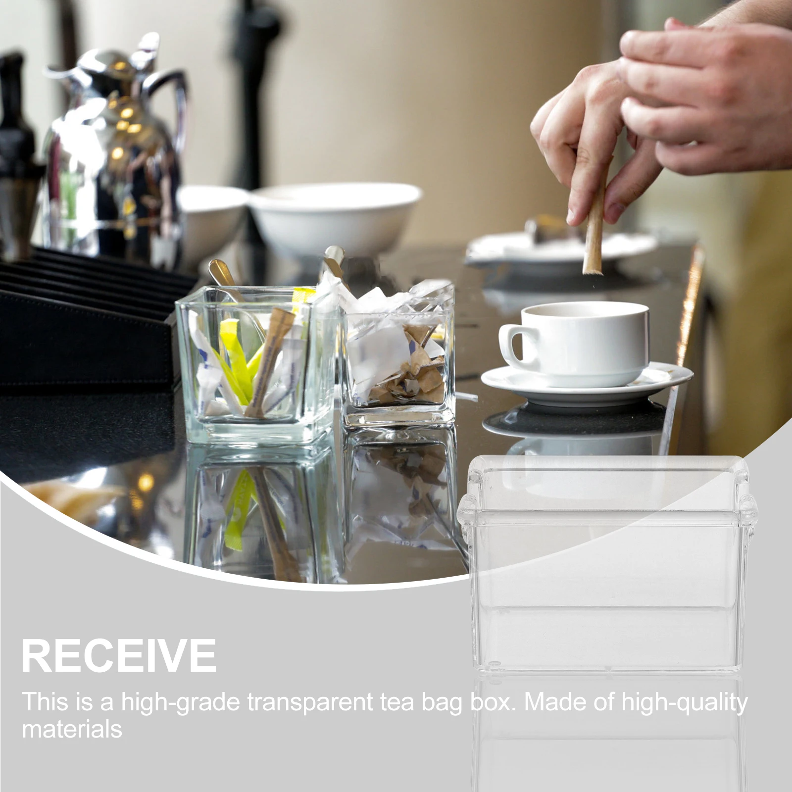 

2pcs Clear Acrylic Tea Bag Storage ganizer Box Transparent Design Strong Stable Structure Smooth Surface Safe for Storing