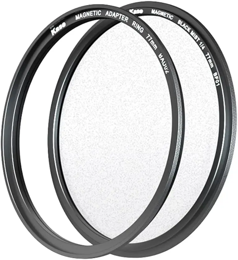 Kase KW Revolution Black Mist Magnetic 1/4 Diffusion Lens Filter with Adapter Ring Mist Cinematic Effect Filter for Video...