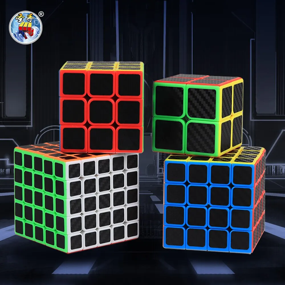 SENGSO Speed Cube 3x3 Carbon Fiber Sticker Magic Cube Profession Puzzle High Quality Kid's Fidget Toys