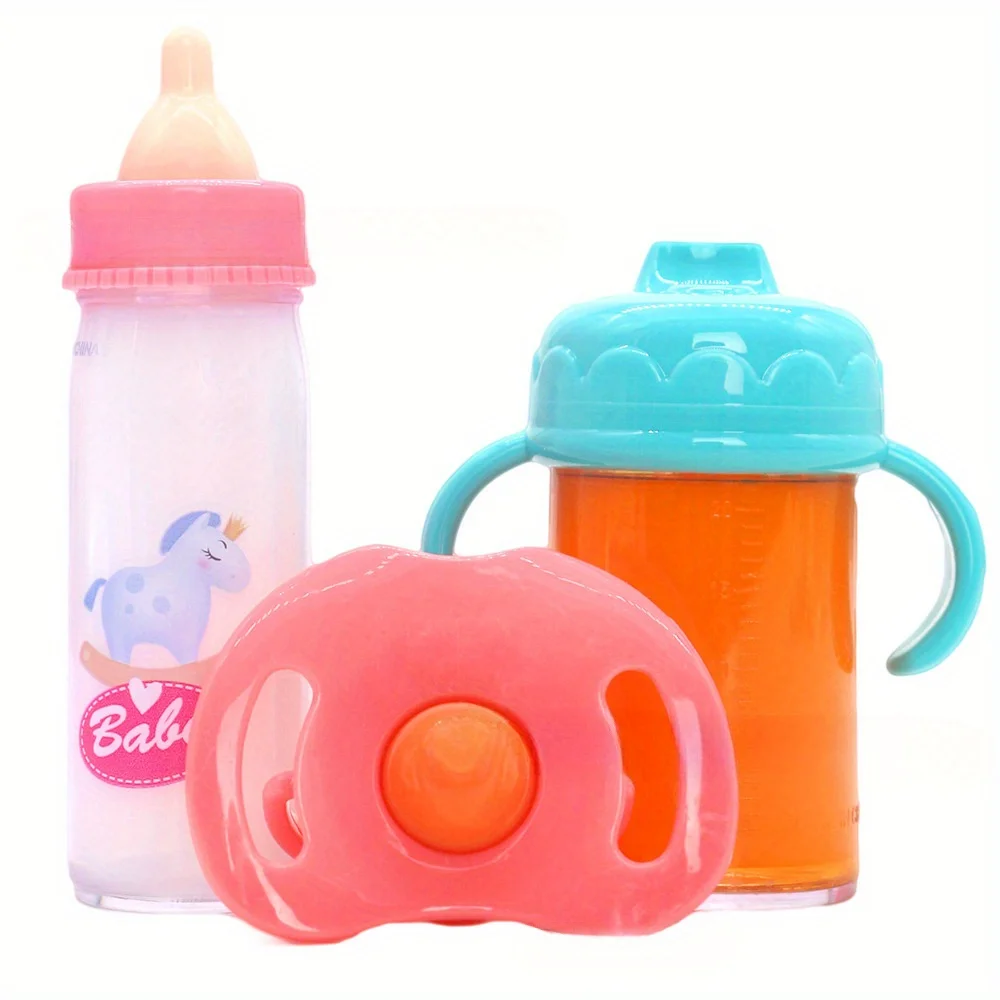 Botella de leche mágica que desaparece, juego de chupete de plástico para muñecas Reborn, accesorios de alimentación para juego de imitación, regalo de utilería mágica novedoso
